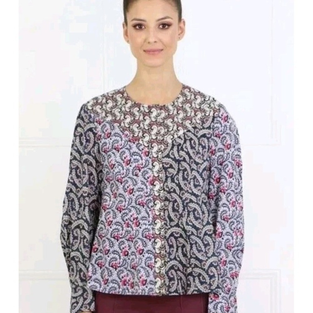 Isabel Etoile Marant Loris Patchwork Floral Print Blouse Womens‎ 34 US XS Cotton